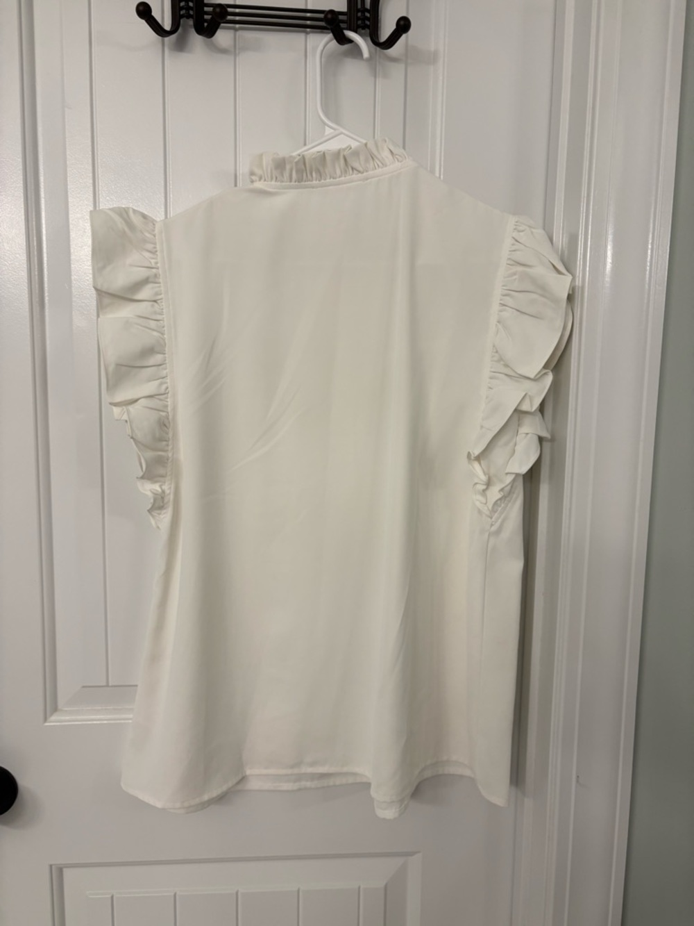 Mazik Cream Ruffle Button-Up Blouse - Picture 3 of 3